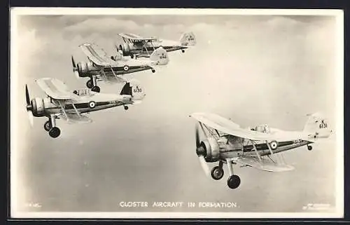 AK British Gloster Aircraft in formation