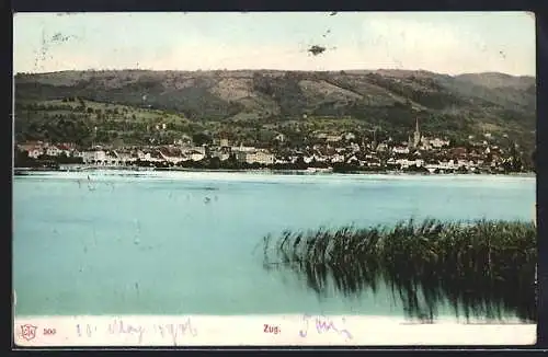 AK Zug, Blick über das Wasser, Gesamtansicht