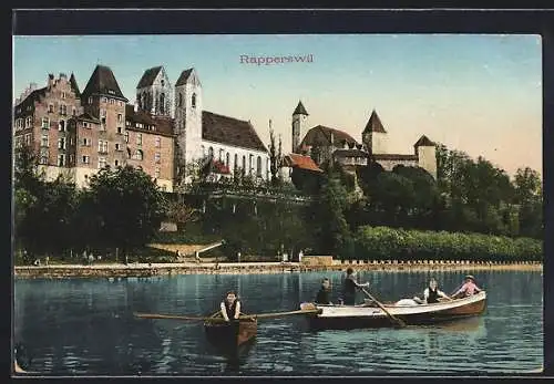 AK Rapperswil, Burganlagen von der Wasserseite gesehen