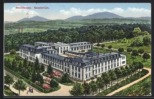 AK Rheinfelden, Sanatorium aus der Vogelschau