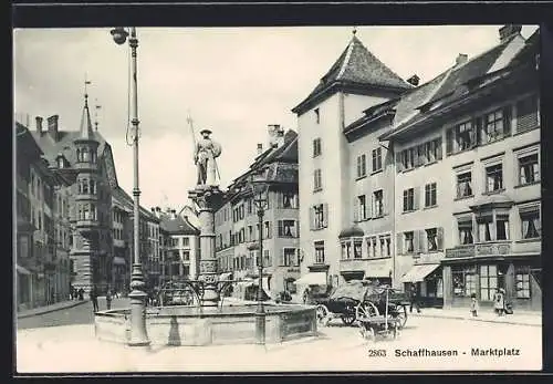 AK Schaffhausen, Brunnen am Marktplatz