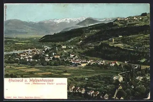 AK Rheineck, Panormaansicht mit Walzenhausen