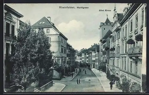 AK Rheinfelden, Marktgasse u. Hotel Krone