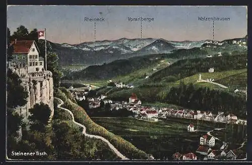 AK Thal, Steinener Tisch, Talblick auf Rheineck, Voralberge und Walzenhausen