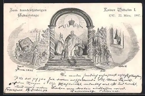 AK Zum hundertjährigen Geburtstage Kaiser Wilhelm I., 1797-1897