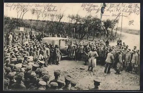 AK Cierges, Besuch des Kronprinzen Wilhelm von Preussen im Feld