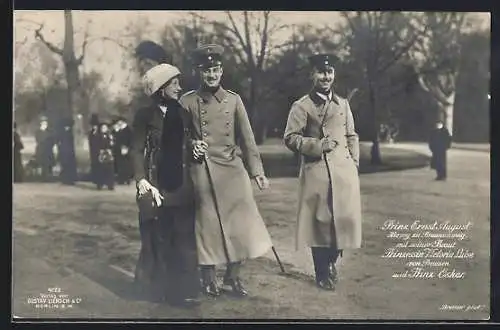 AK Herzog Ernst August von Braunschweig mit Viktoria Luise und Prinz Oskar