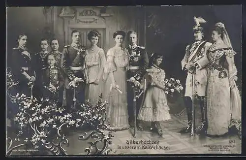 AK Silberne Hochzeit des Kaiserpaares, mit Blumenmädchen