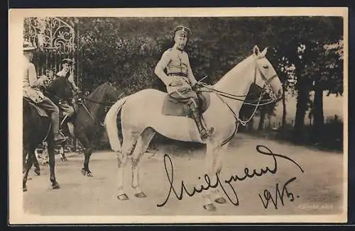 AK Kronprinz Wilhelm von Preussen zu Pferd in Uniform