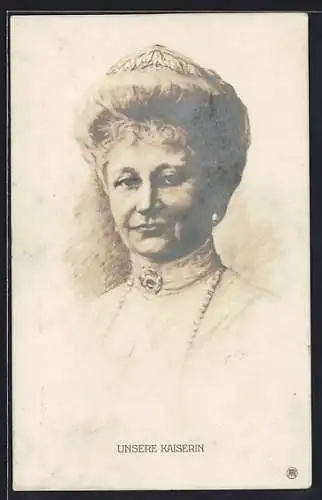 AK Portrait Kaiserin Auguste Victoria von Preussen mit Diadem