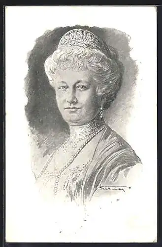 AK Kaiserin Auguste Victoria, Portrait mit Krone