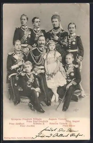 AK Kaiser Wilhelm II. im Kreise der Familie