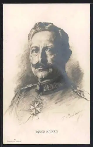 AK Kaiser Wilhelm II. in Uniform mit Orden