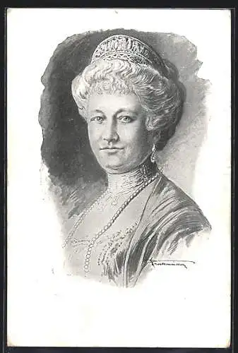 AK Kaiserin Auguste Victoria, Portrait mit Krone