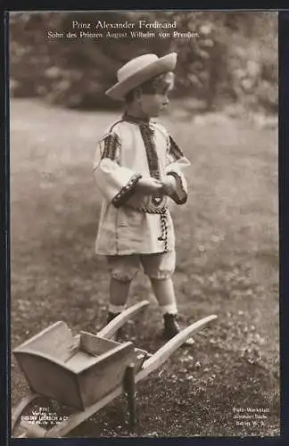 AK Prinz Alexander Ferdinand in jungen Jahren als Cowboy, Sohn d. Prinzen August Wilhelm von Preussen