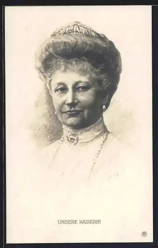 AK Portrait Kaiserin Auguste Victoria von Preussen mit Diadem