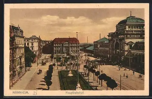 AK Mannheim, Hauptbahnhof, Strassenansicht