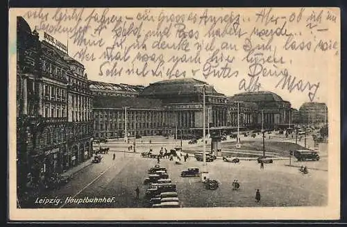 AK Leipzig, Blick auf den Hauptbahnhof