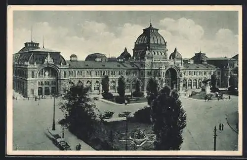 AK Nürnberg, Hauptbahnhof mit Vorplatz aus der Vogelschau