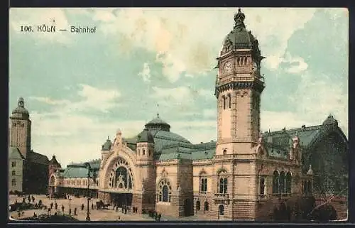 AK Köln, Ansicht vom Bahnhof