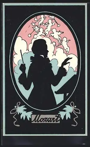 AK Mozart, Silhouette des Komponisten