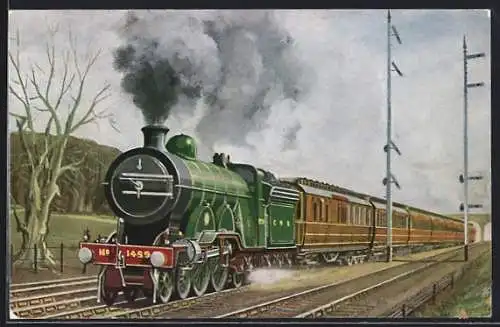 AK G.N.R. Down Leeds express near Hadley Wood, Locomotive No. 1459