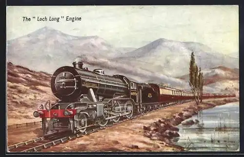 Künstler-AK Englische Eisenbahn Loch Long No. 61993, West Highland Line