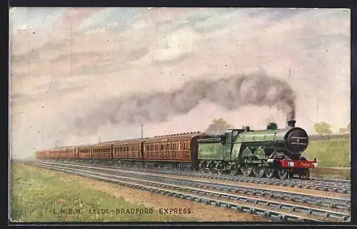 Künstler-AK LNER Leeds-Bradford Express, englische Eisenbahn