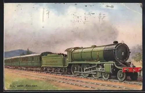 Künstler-AK Southern Railway, London & South Western Section - Plymouth Express, englische Eisenbahn