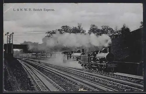 AK L. & N. W. R. Scotch Express, Englische Eisenbahn im Bahnhof