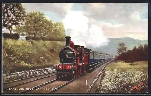 Künstler-AK Furness Railway Lake District Express, englische Eisenbahn