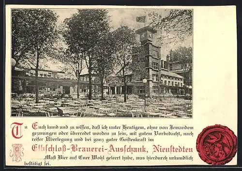 AK Hamburg-Altona, Gasthaus Elbschloss-Brauerei-Ausschank, Gartenwirtschaft