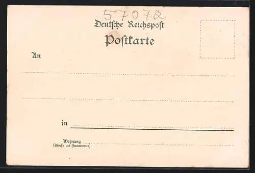 Lithographie Siegen, Marktplatz, Eremitage, Realgymnasium, Totalansicht, Siegen im 16. Jahrhundert