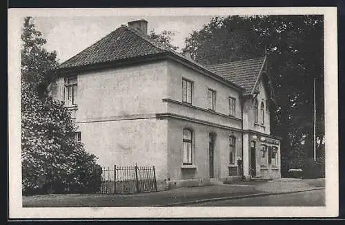 AK Moorregge-Uetersen, Gasthaus Morreger Hof H. Andrews, von der Strasse gesehen