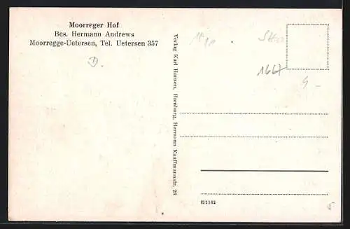 AK Moorregge-Uetersen, Gasthaus Morreger Hof H. Andrews, von der Strasse gesehen