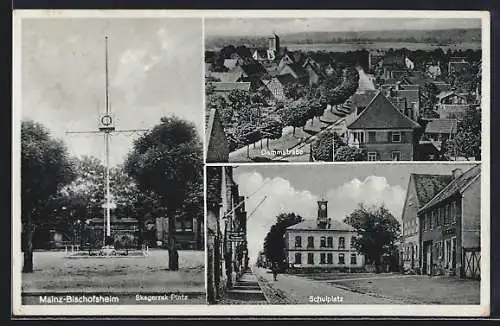 AK Mainz-Bischofsheim, Skagerrak Platz, Schulplatz, Dammstrasse