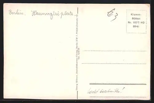 AK Berlin, Hausvogteiplatz mit Geschäften und Strassenbahn