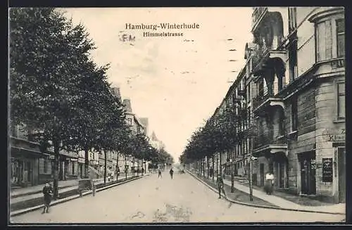 AK Hamburg-Winterhude, Blick in die Himmelstrasse