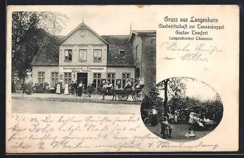 AK Langenhorn, Gasthaus zur Tannenkoppel, Bes. Gustav Tomfort, Langenhorner Chaussee