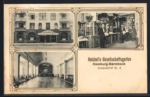 AK Hamburg-Barmbeck, Restaurant Reichel`s Gesellschaftsgarten, Schützenhof 4