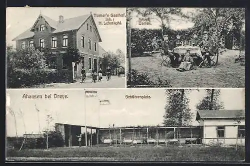 AK Ahausen / Wümme, Turner`s Gasthof, Inh. H. Lehmkuhl, Garten und Schützenplatz