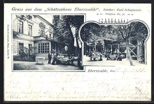 AK Eberswalde, Gasthof Schützenhaus, Inh. Emil Schapmeyer