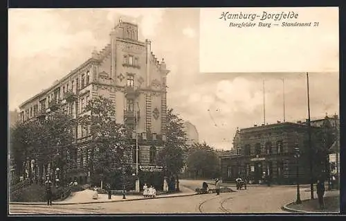 AK Hamburg-Borgfelde, Borgfelder Burg, Standesamt 21