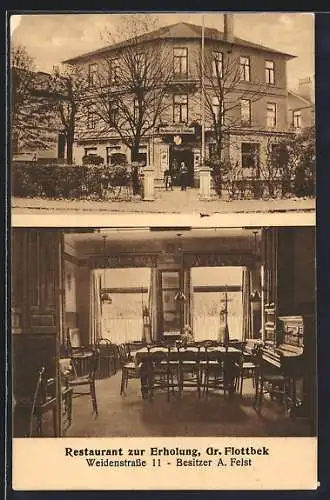 AK Hamburg, Restaurant zur Erholung, Bes. A. Felst, Weidenstrasse 11