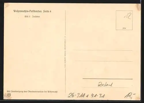 Künstler-AK K. Blossfeld: Zerstörer der Kriegsmarine auf Angriffskurs