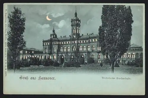 Mondschein-Lithographie Hannover, Teschnische Hochschule, Halt gegen das Licht