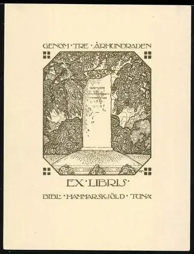 Exlibris Hammarskjöld Tuna, Denkmal 1610-1910