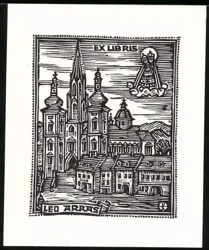 Exlibris Leo Arras, Wallfahrtskirche Mariazell & Heiligenbild