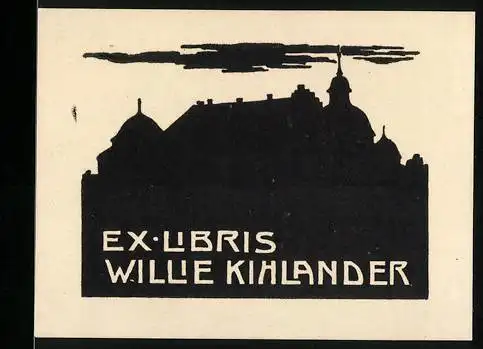 Exlibris Willie Kihlander, Schloss - Silhouette