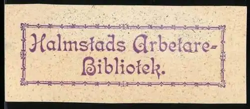 Exlibris Halmstads Arbetare-Bibliotek